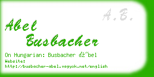 abel busbacher business card